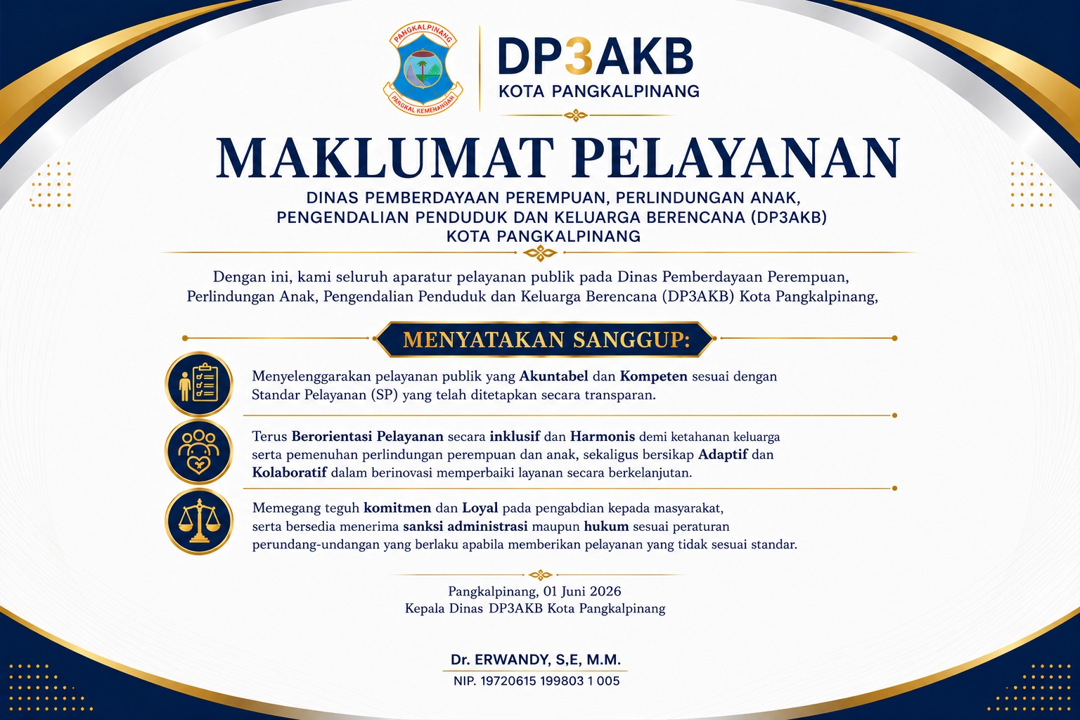 Maklumat Pelayanan DPPPAKB Kota Pangkal Pinang